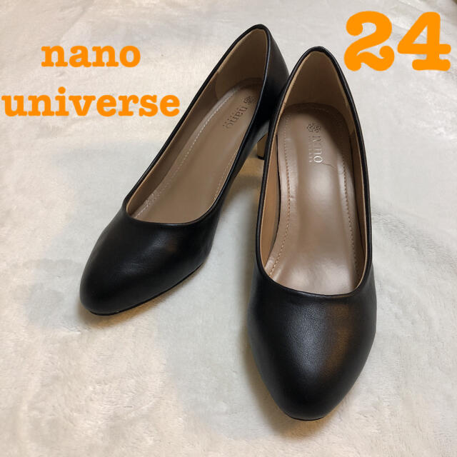 nano・universe(ナノユニバース)の【美品】ナノユニバース パンプス 黒 ブラック 24cm レディースの靴/シューズ(ハイヒール/パンプス)の商品写真