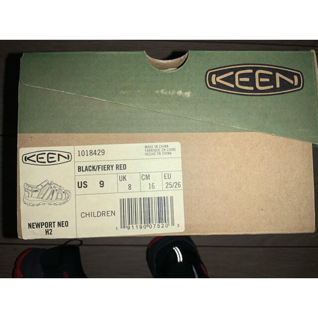 KEEN リトルキッズ|ニューポート ネオ エイチツー|サンダル　16cm 黒赤