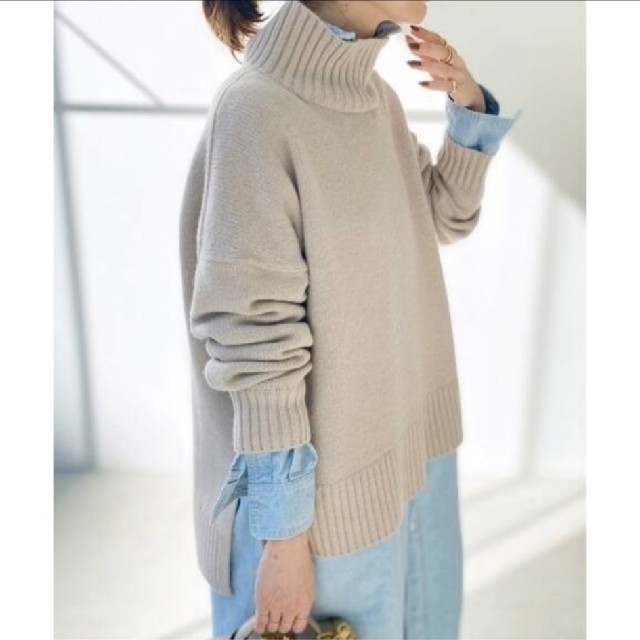 L'AppartementBack Long T/N Knit◇ベージュ