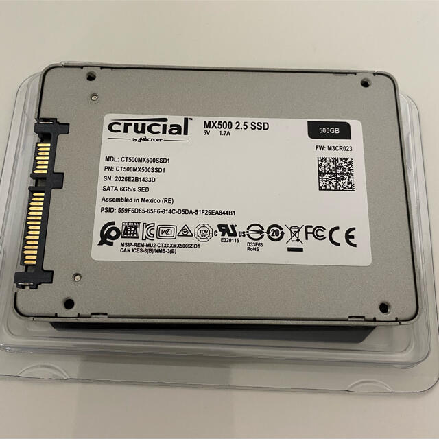 crucial ssd 500GB 中古 スマホ/家電/カメラのPC/タブレット(PCパーツ)の商品写真
