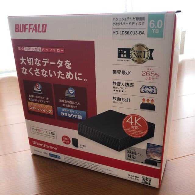 【新品未使用】バッファロー 外付けHDD HD-LDS6.0U3-BA6TB付属品