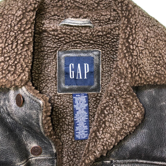 90s old GAP Leather boa jacket