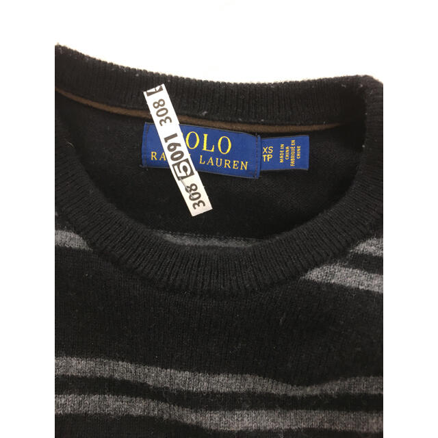 POLO RALPH LAUREN(ポロラルフローレン)のポロバイラルフローレン　メンズXsサイズ　ボーダーセーター黒 メンズのトップス(ニット/セーター)の商品写真