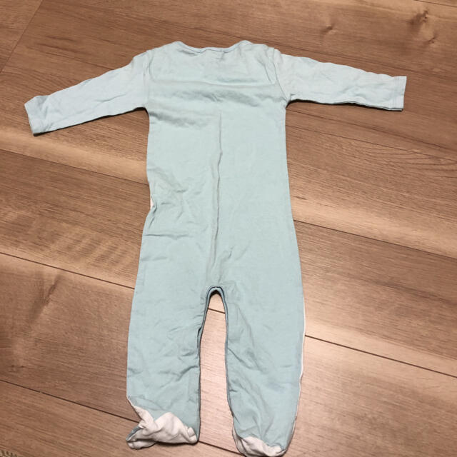 ZARA KIDS(ザラキッズ)の未使用ZARA Baby ロンパース　くすみグリーン　モンキー　78 キッズ/ベビー/マタニティのベビー服(~85cm)(ロンパース)の商品写真