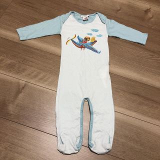 ザラキッズ(ZARA KIDS)の未使用ZARA Baby ロンパース　くすみグリーン　モンキー　78(ロンパース)