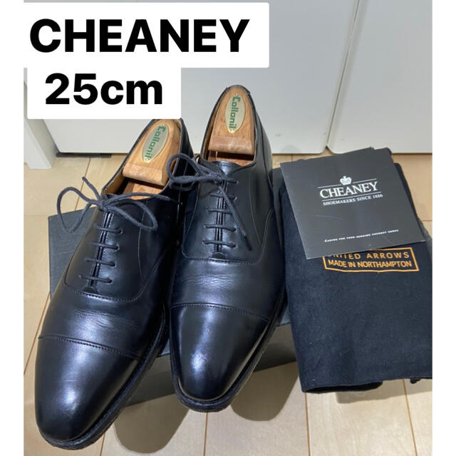 年始セール❗️ チーニー　UK6F 25cm 靴袋・箱あり　ブラック　革靴ドレス/ビジネス