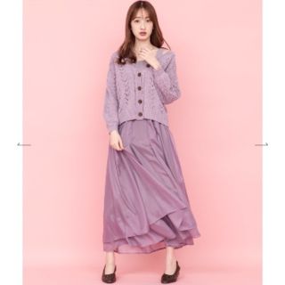 ウィルセレクション(WILLSELECTION)の新品 タグ付き ウィルセレクション「モールスカシxサテンティアードワンピース」(ロングワンピース/マキシワンピース)