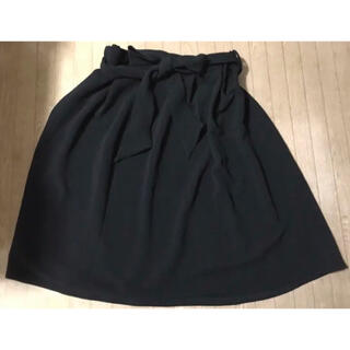 リュリュ(RyuRyu)のロングスカート フレアスカート 3L 大きなサイズ 黒(ひざ丈スカート)