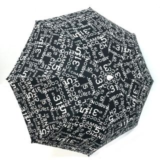 シャネル(CHANEL)のシャネル 傘 ビーチパラソル バイシーライン ユニセックス ブラック×ホワイト(傘)