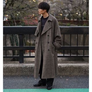 サンシー(SUNSEA)のstein 19AW LAY OVERSIZED OVERLAP COAT【S】(トレンチコート)