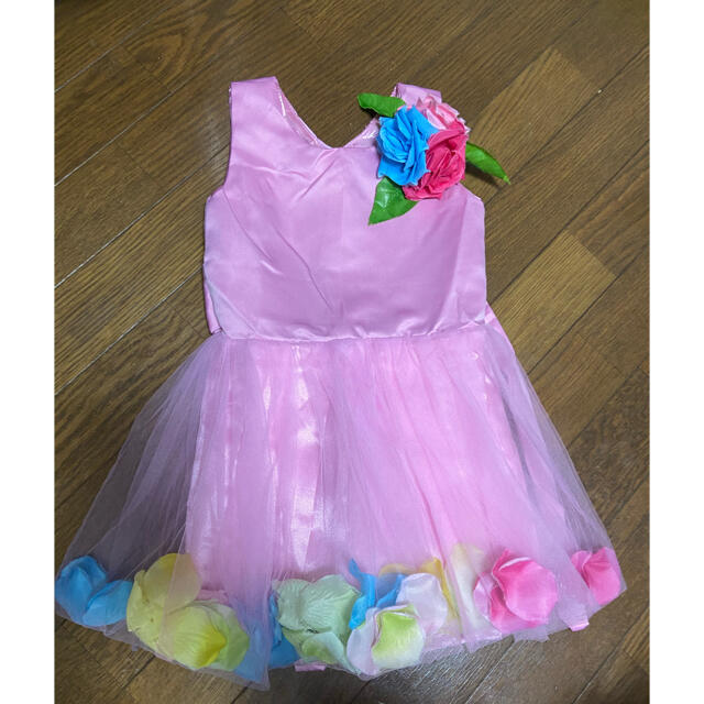 ドレス　花びら　シフォン　ピンク キッズ/ベビー/マタニティのキッズ服女の子用(90cm~)(ドレス/フォーマル)の商品写真