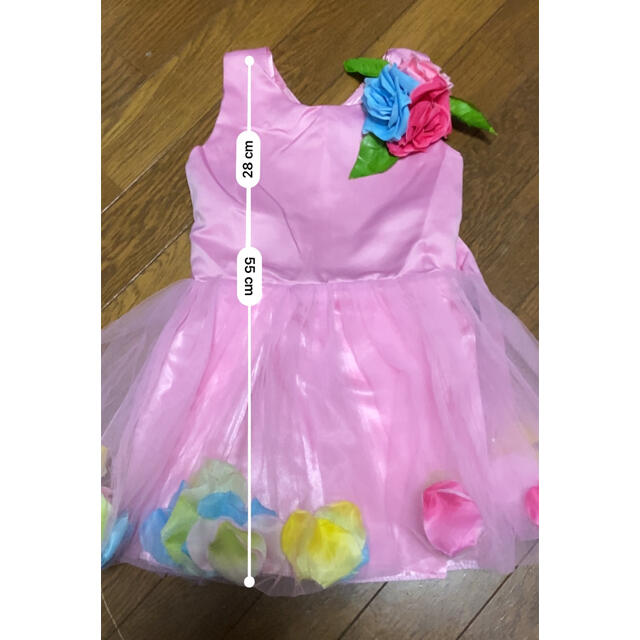 ドレス　花びら　シフォン　ピンク キッズ/ベビー/マタニティのキッズ服女の子用(90cm~)(ドレス/フォーマル)の商品写真