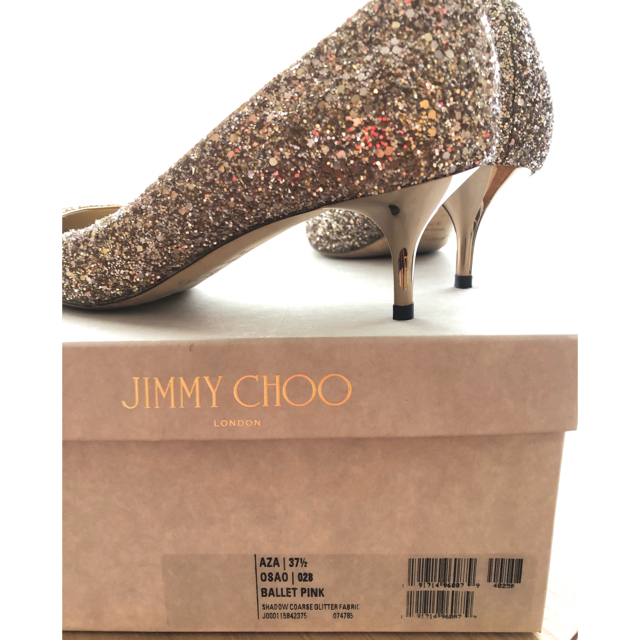 JIMMY CHOO(ジミーチュウ)のJIMMY CHOO★グリッターパンプス 37.5 バレットピンク レディースの靴/シューズ(ハイヒール/パンプス)の商品写真