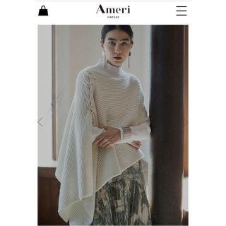 アメリヴィンテージ(Ameri VINTAGE)のAmeri  4WAY MUFFLER LAYERED KNIT ホワイト(ニット/セーター)