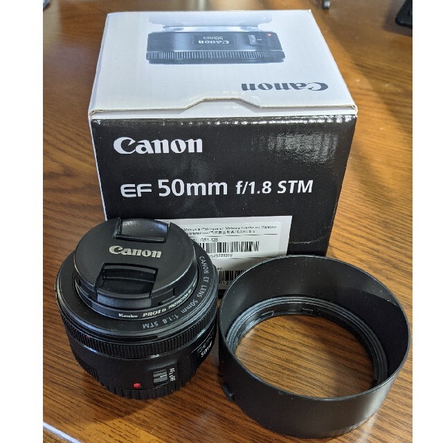 Canon EF50F1.8 STM +フード、フィルター - レンズ(単焦点)