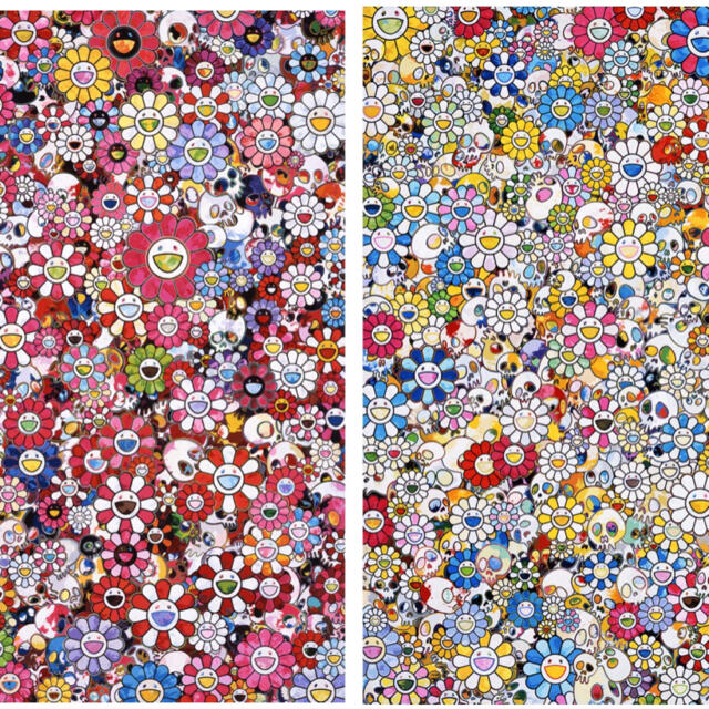 切売販売 村上隆 ポスター Skulls Flowers Multicolorの 往復送料無料 Hazle Com