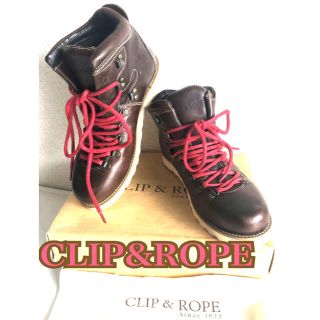 CLIP&ROPE メンズ　シューズ　ブーツ　ハイカット　革靴　ブラウン　茶(ブーツ)