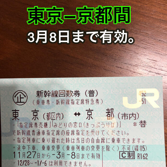 新幹線回数券 東京ー京都間