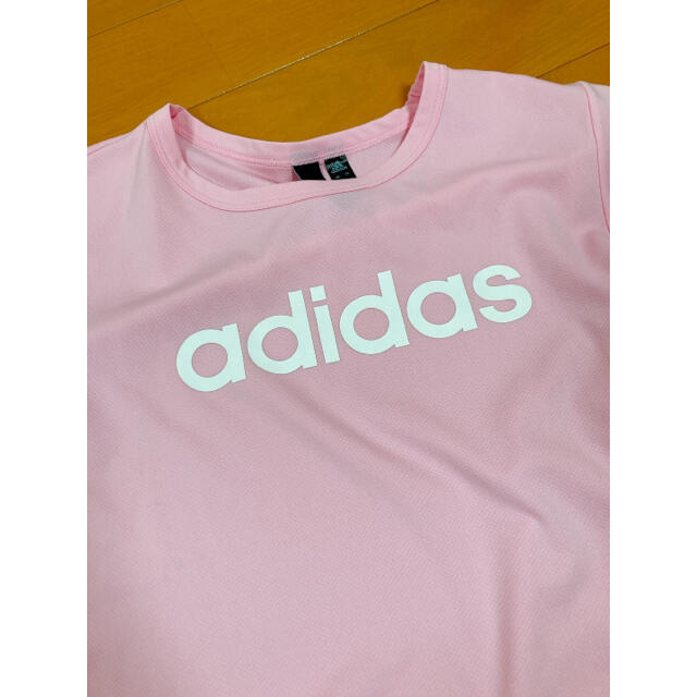 adidas(アディダス)のadidas アディダスtシャツ　ピンク　L レディースのトップス(Tシャツ(半袖/袖なし))の商品写真