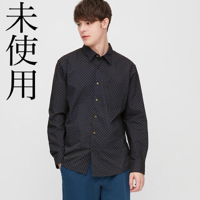 UNIQLO(ユニクロ)の【UNIQLO】エクストラファインコットンブロードプリントシャツ（長袖） メンズのトップス(シャツ)の商品写真