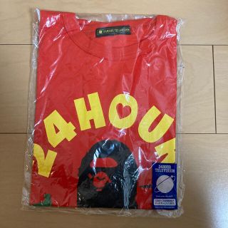 アベイシングエイプ(A BATHING APE)の値下げ！　24時間テレビ  A BATHING APE Tシャツ  赤　Lサイズ(Tシャツ/カットソー(半袖/袖なし))