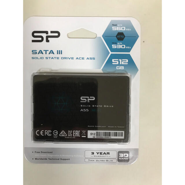 シリコンパワー SSD 512GB SPJ512GBSS3A55B  新品未開封