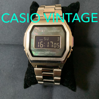 カシオ(CASIO)の国内未入荷 デジタル腕時計/チープカシオ ステンレス×黒蝶貝モデル(腕時計(デジタル))