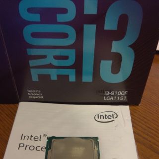 Core i3 9100f CPU 箱 説明書 CPUクーラー 動作確認済み(PCパーツ)