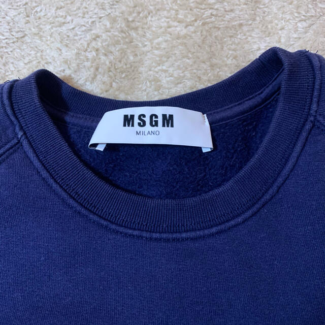 MSGM(エムエスジイエム)のMSGM スウェット トレーナー ネイビー 裏起毛 Mサイズ メンズのトップス(スウェット)の商品写真