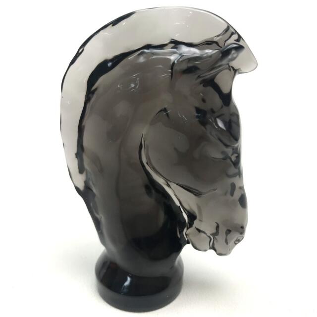 新作モデル 駒 チェス ポーン エルメスグループ 馬 シュバル Louis Saint サンルイ 置物 新品同様 ブラック クリスタルガラス 置物