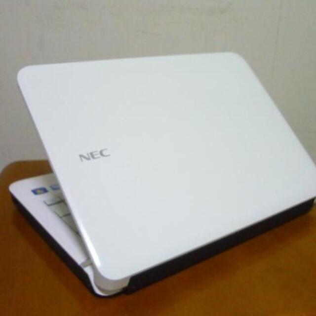 NEC(エヌイーシー)の美品 人気のホワイトカラー 最新win10 HDD320G 高速デュアルコア スマホ/家電/カメラのPC/タブレット(ノートPC)の商品写真