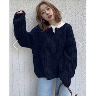 マウジー(moussy)のmoussy HENLY NECK LOOSE ニット(ニット/セーター)