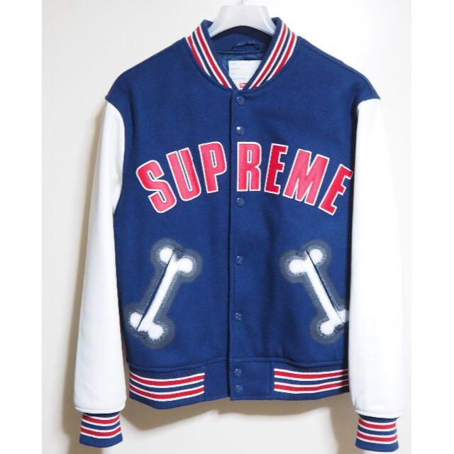 Supreme Bone Varsity Jacket Sサイズ ネイビー - スタジャン