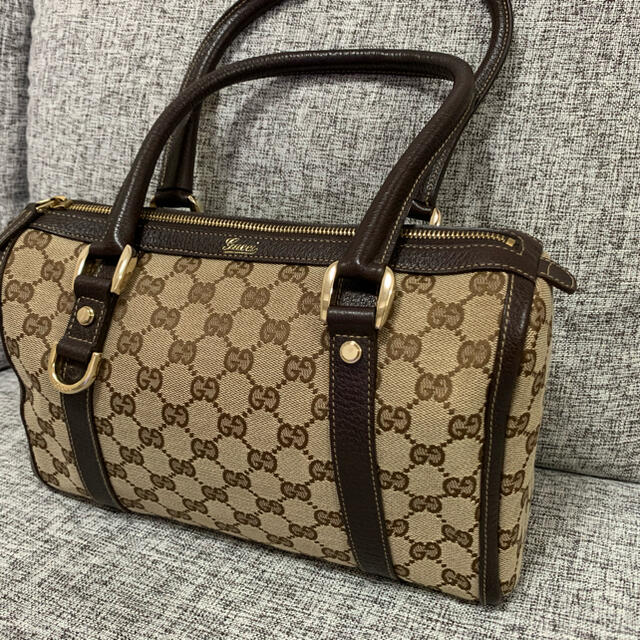 GUCCI グッチ GGキャンバス レザー ハンドバッグ ミニボストンバッグ ...