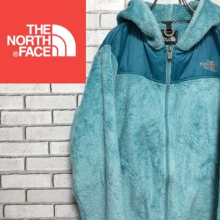 ザノースフェイス(THE NORTH FACE)の【希少】ザノースフェイス☆刺繍ロゴボア切替パーカーターコイズジャケット90s(スウェット)