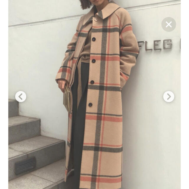 Ameri VINTAGE(アメリヴィンテージ)のアメリヴィンテージCHECKSOUTIENCOLLARCOAT  Sサイズ希少 レディースのジャケット/アウター(ロングコート)の商品写真