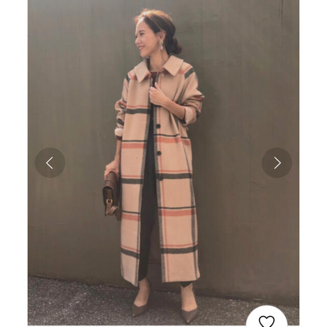 Ameri VINTAGE(アメリヴィンテージ)のアメリヴィンテージCHECKSOUTIENCOLLARCOAT  Sサイズ希少 レディースのジャケット/アウター(ロングコート)の商品写真