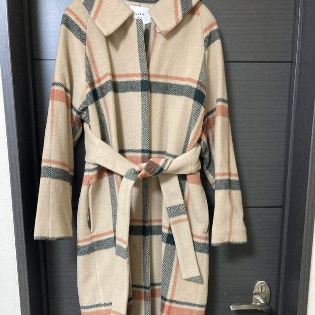 Ameri VINTAGE(アメリヴィンテージ)のアメリヴィンテージCHECKSOUTIENCOLLARCOAT  Sサイズ希少 レディースのジャケット/アウター(ロングコート)の商品写真