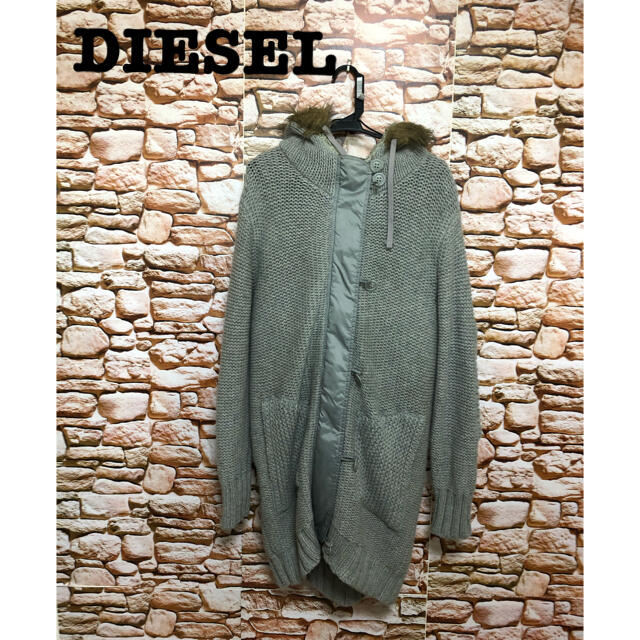 DIESEL(ディーゼル)のディーゼル ロングコート ニットコート ダッフル パーカー レディースのジャケット/アウター(ロングコート)の商品写真