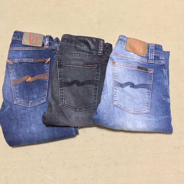 Nudie Jeans(ヌーディジーンズ)の3点セット送料タダ❗️nudiejeansスキニージーンズダメージ加工 メンズのパンツ(デニム/ジーンズ)の商品写真