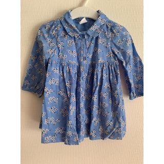 ベビーギャップ(babyGAP)のgap baby ワンピース 70 6-12mon. 小花柄　ブルー　水色 花柄(ワンピース)