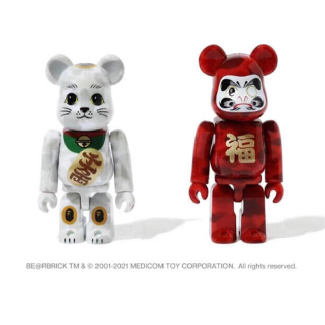 NEW YEAR BE@RBRICK BAPE招き猫 & 達磨 400%