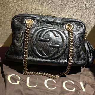 グッチ(Gucci)の正規品　グッチ  ソーホー　レザーチェーンバッグ　美品(ショルダーバッグ)