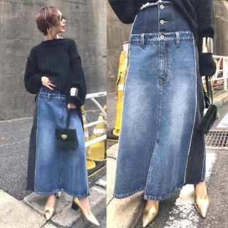 アメリヴィンテージ(Ameri VINTAGE)のAmeri【新品】REMAKE LIKE DENIM SKIRT(ロングスカート)