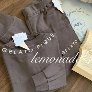 ジェラートピケ(gelato pique)のレア♡スウェットロゴ上下セット♡ダークグレー(ルームウェア)