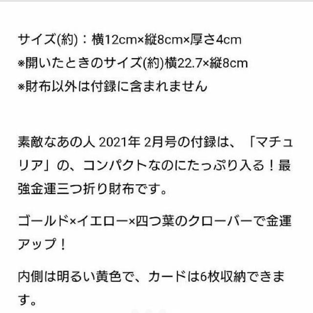 宝島社(タカラジマシャ)のグー様専用  素敵なあの人 2月号付録 レディースのファッション小物(財布)の商品写真