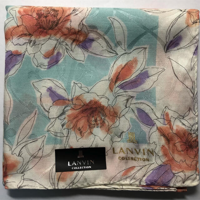 LANVIN COLLECTION(ランバンコレクション)のLANVIN collection ランバン 大判ハンカチスカーフ　新品　未使用 レディースのファッション小物(ハンカチ)の商品写真