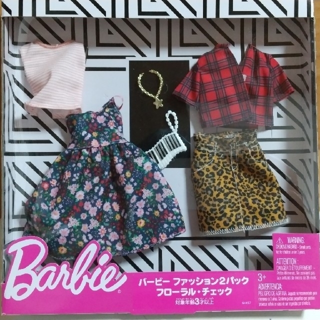 Barbie(バービー)のバービーファッション２フローラルチェック キッズ/ベビー/マタニティのおもちゃ(ぬいぐるみ/人形)の商品写真