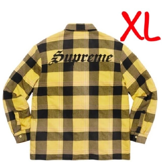 Supreme Quilted Flannel Shirt Yellow XLトップス