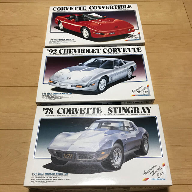 アリイ　1/24スケール　CORVETTE 絶版品　3個セット エンタメ/ホビーのおもちゃ/ぬいぐるみ(模型/プラモデル)の商品写真